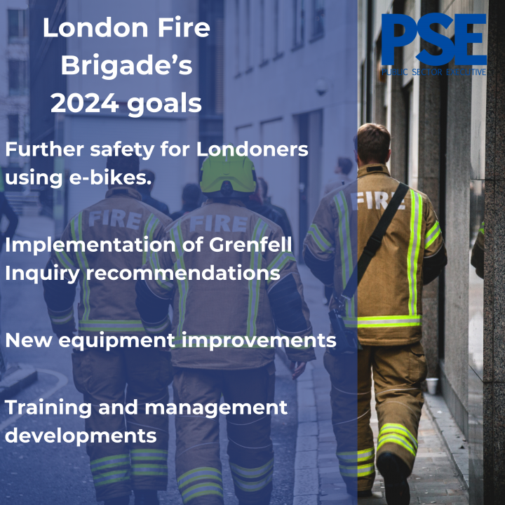 Graphic outlining the London Fire Brigade's goals for 2024