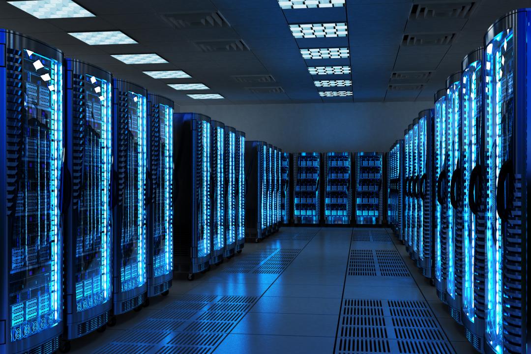 Server room in a data centre