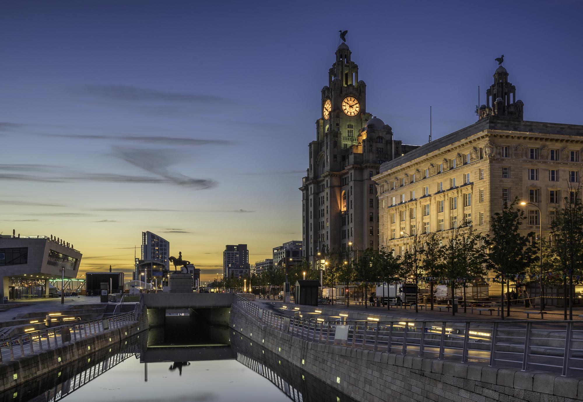 Evening shot of Liverpool