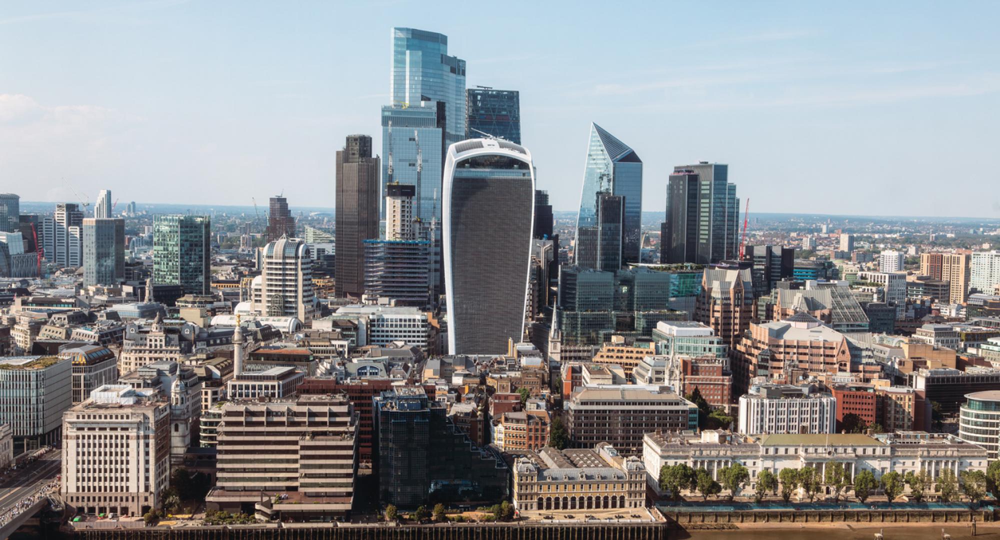 Aerial Vista of London's Financial District
