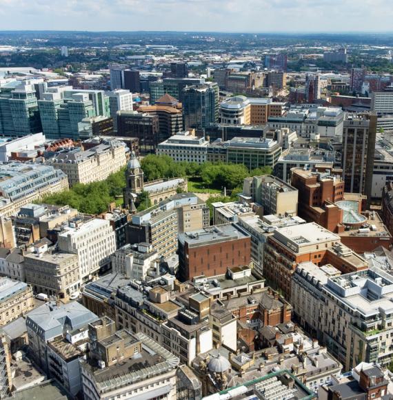 Aerial view of Birmingham