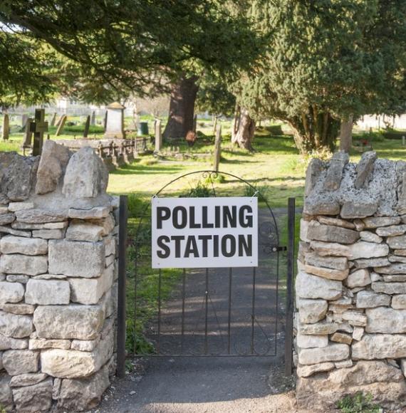 Rural Polling Station In The UK
