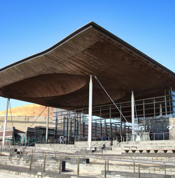 Senedd National Assembly Building in Cardiff