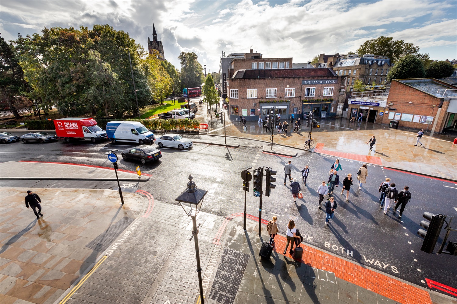TfL Image - Highbury Corner post works - overview TfL Image - Highbury Corner post works - overview