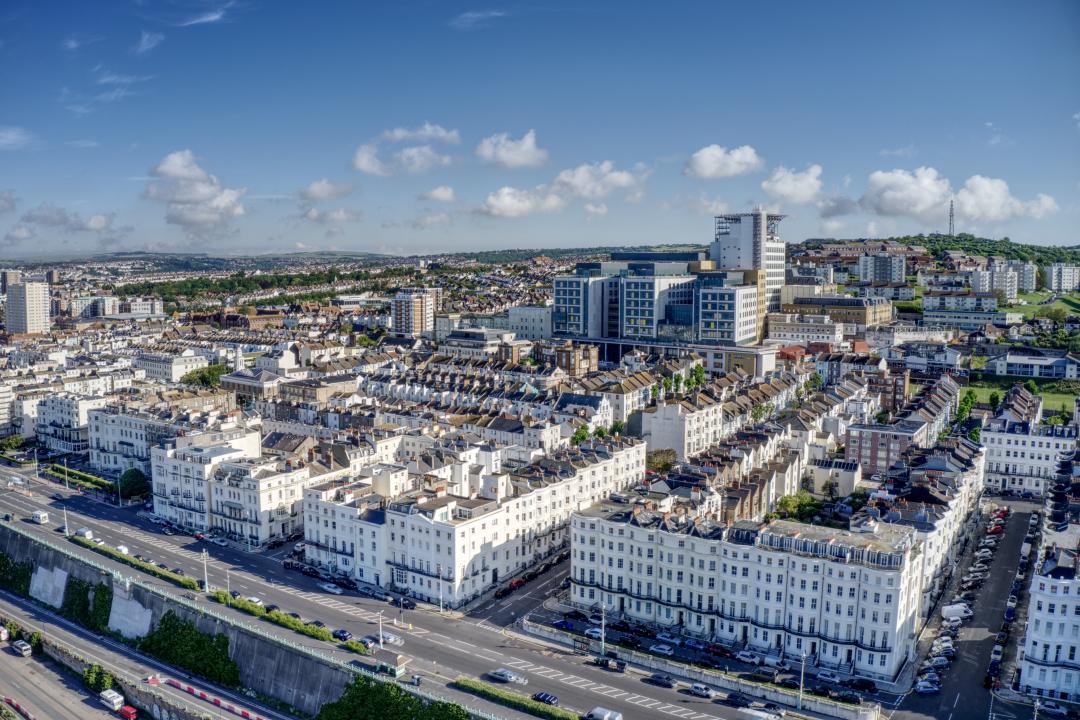 Aerial city photograph