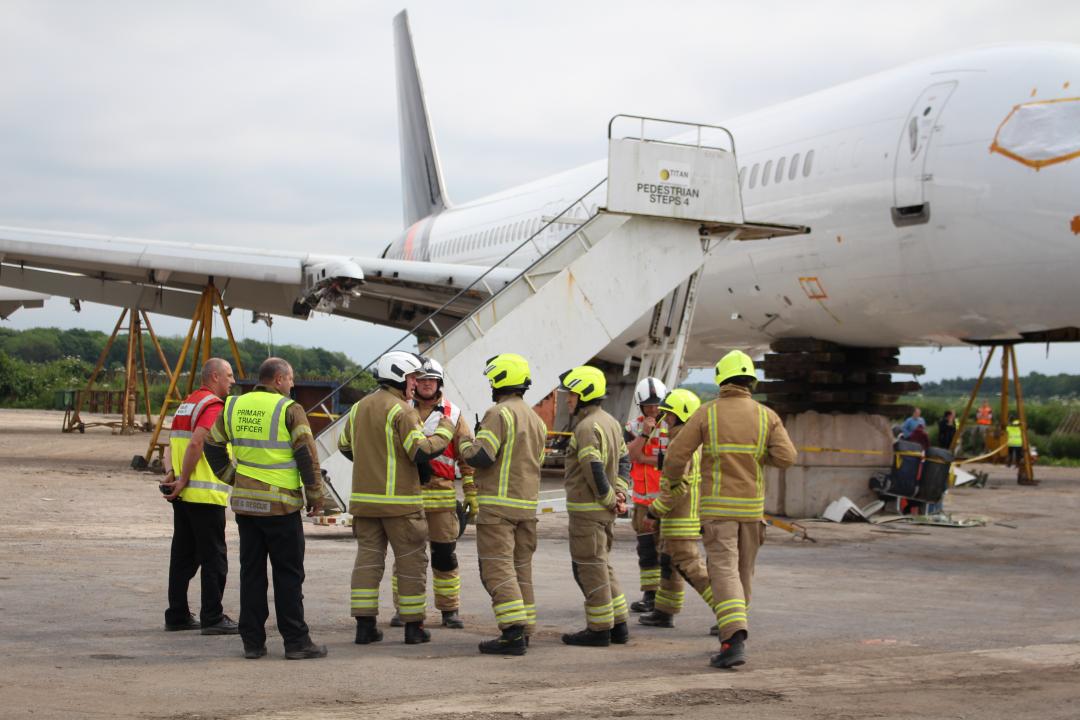 Firefighters training at Cotswold Airport