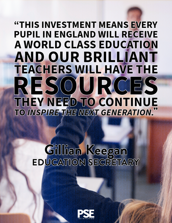 Graphic of a quote from Education Secretary Gillian Keegan