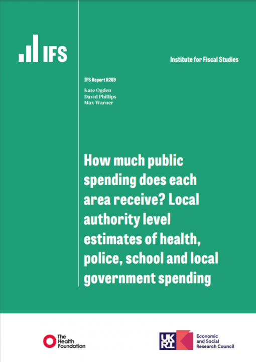 Front page of Institute for Fiscal Studies report on public spending