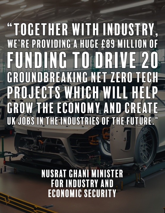 Government EV car tech funding quote from Nusrat Ghani
