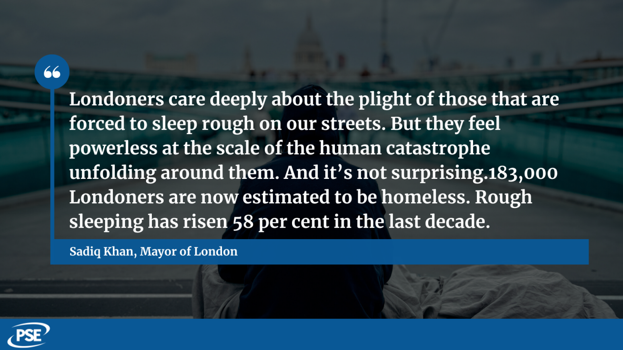 London homelessness QUOTE