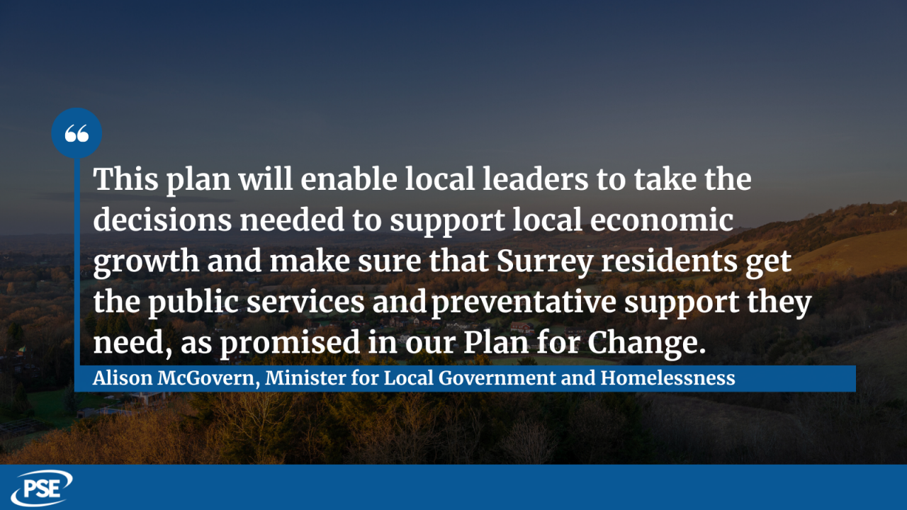 Surrey reorganisation QUOTE