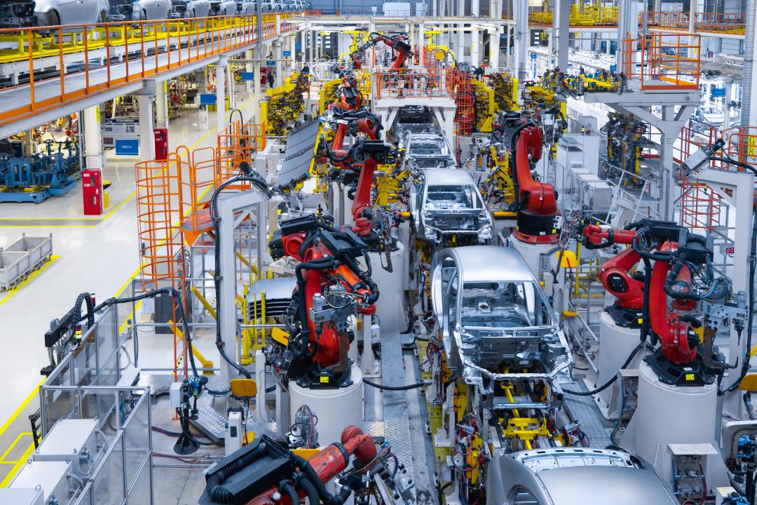 Production line in a car factory