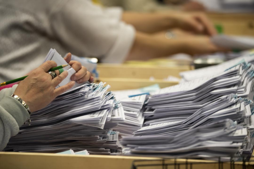 Ballot papers being counted