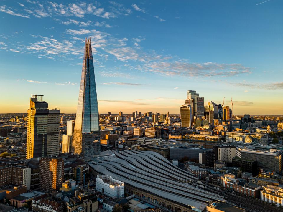 London at dusk with the Shard in the foreground