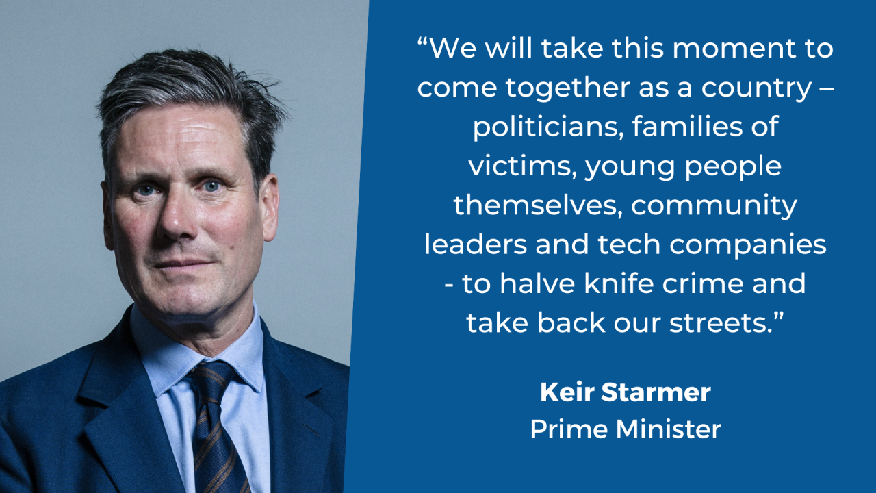 Quote from the Prime Minister on knife crime