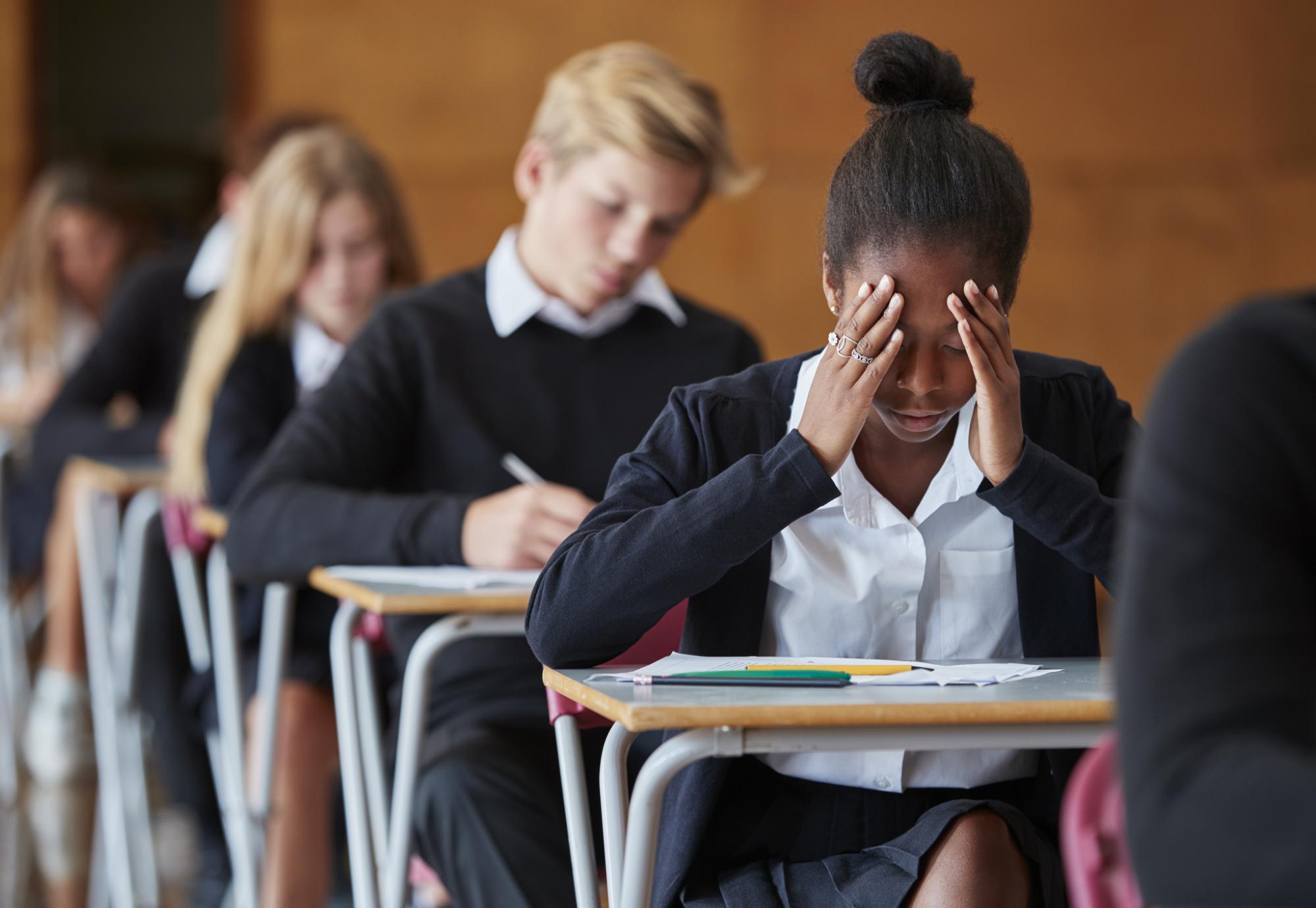 Children sitting exams