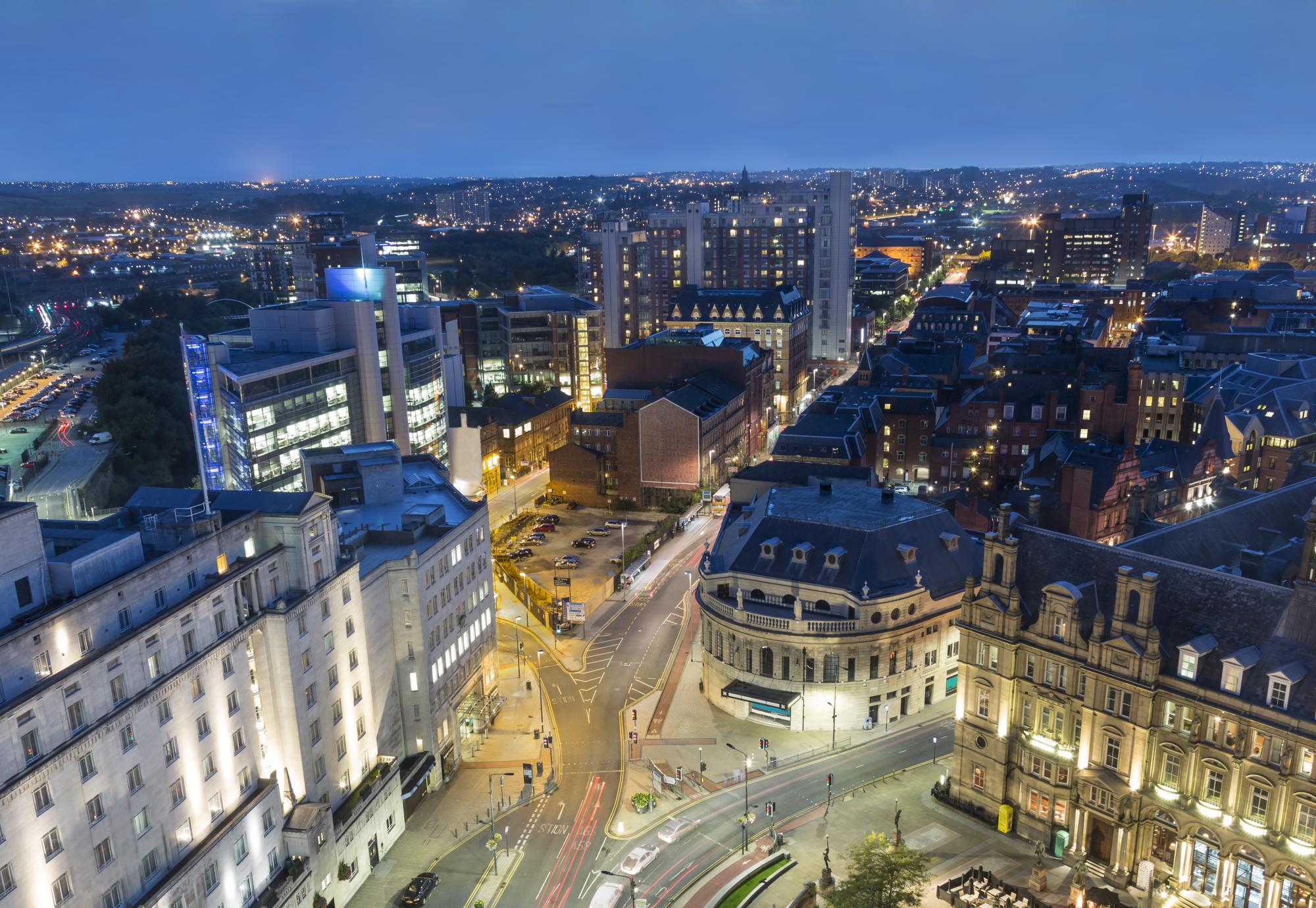 Leeds City Centre at night