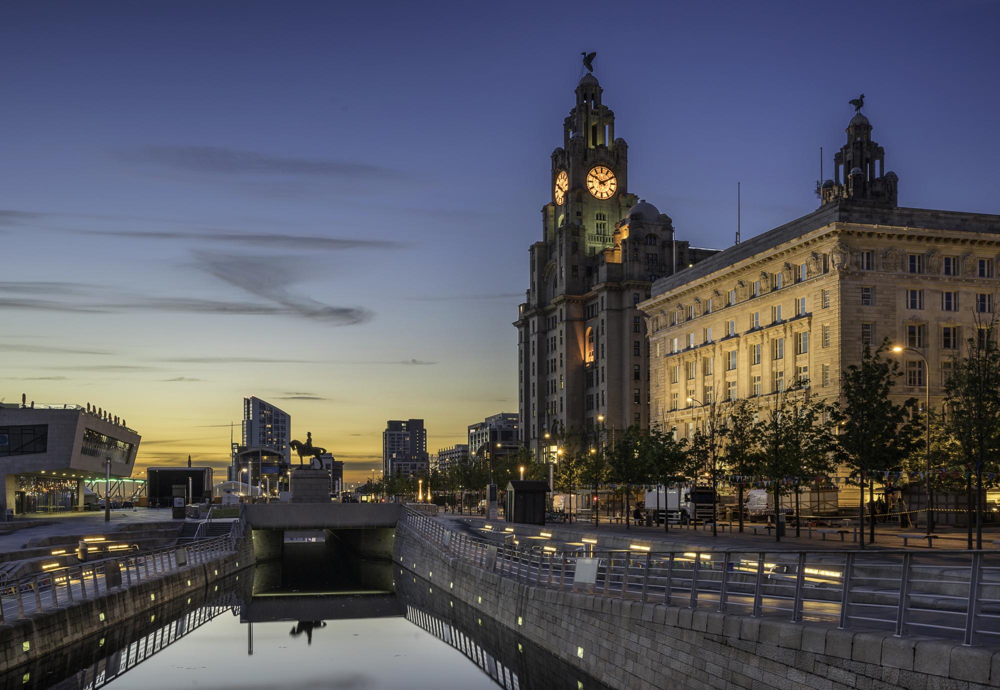 Evening shot of Liverpool
