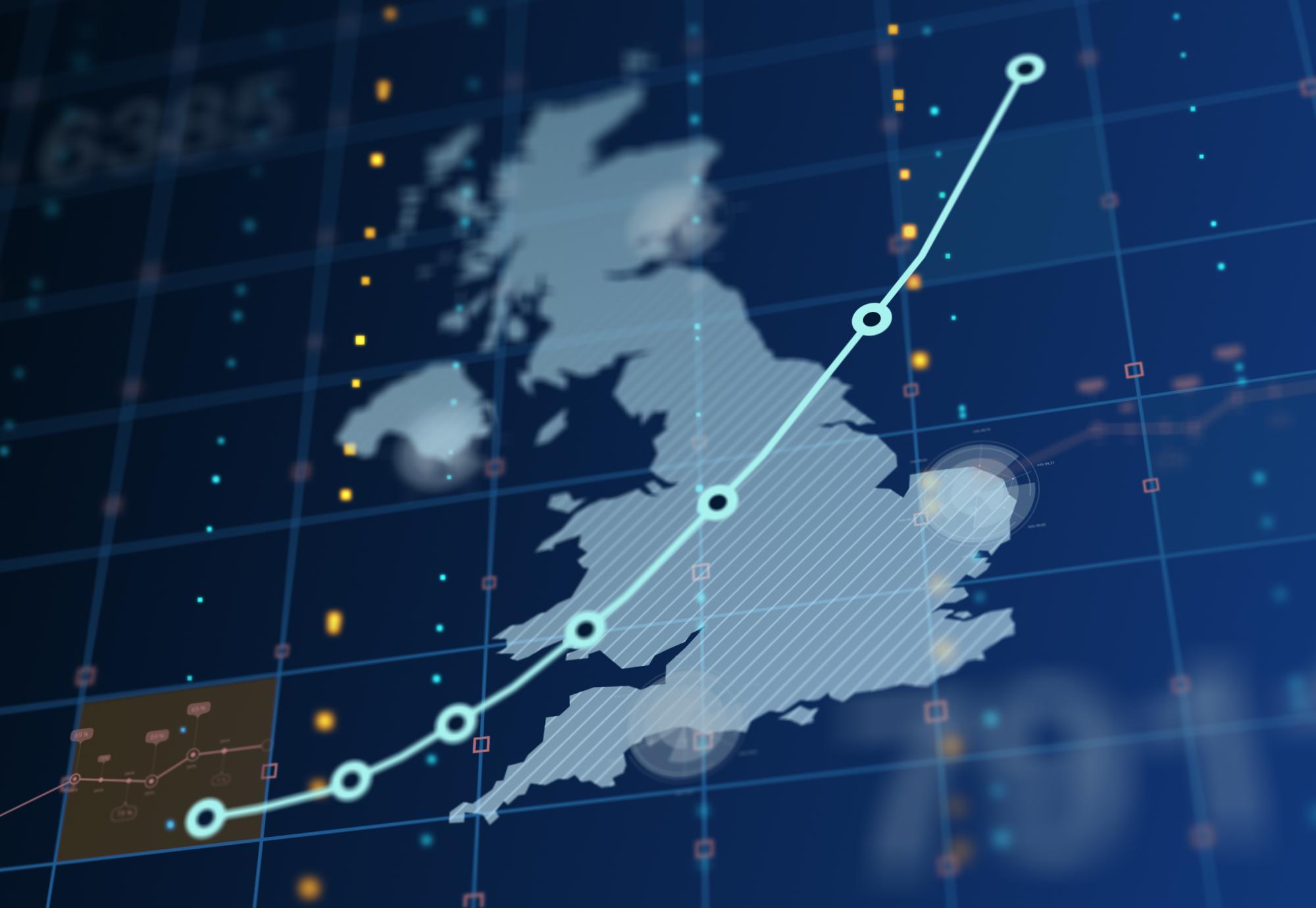 Graphic representation of UK economy growth.