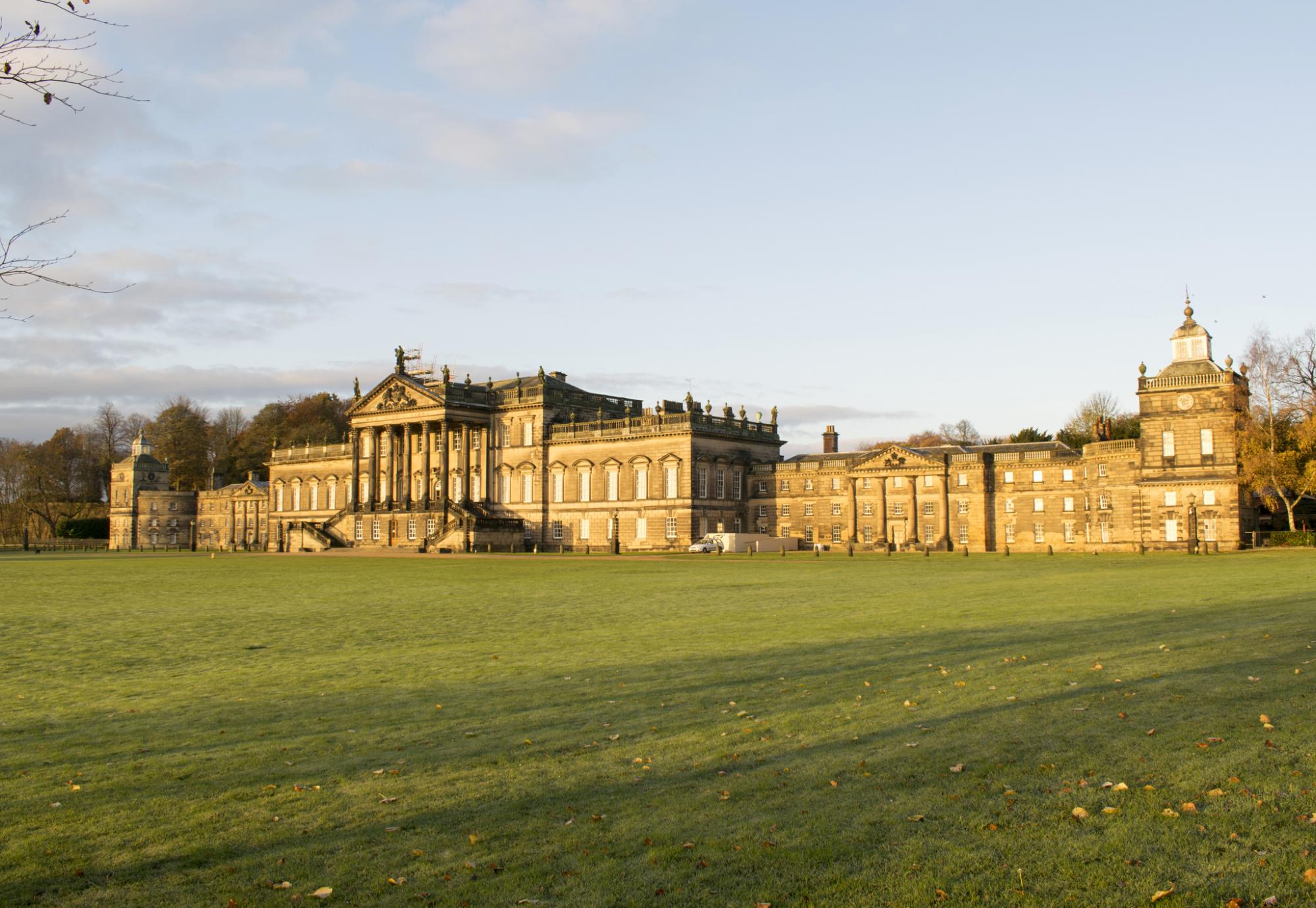 Wentworth Woodhouse pictured at golden hour.