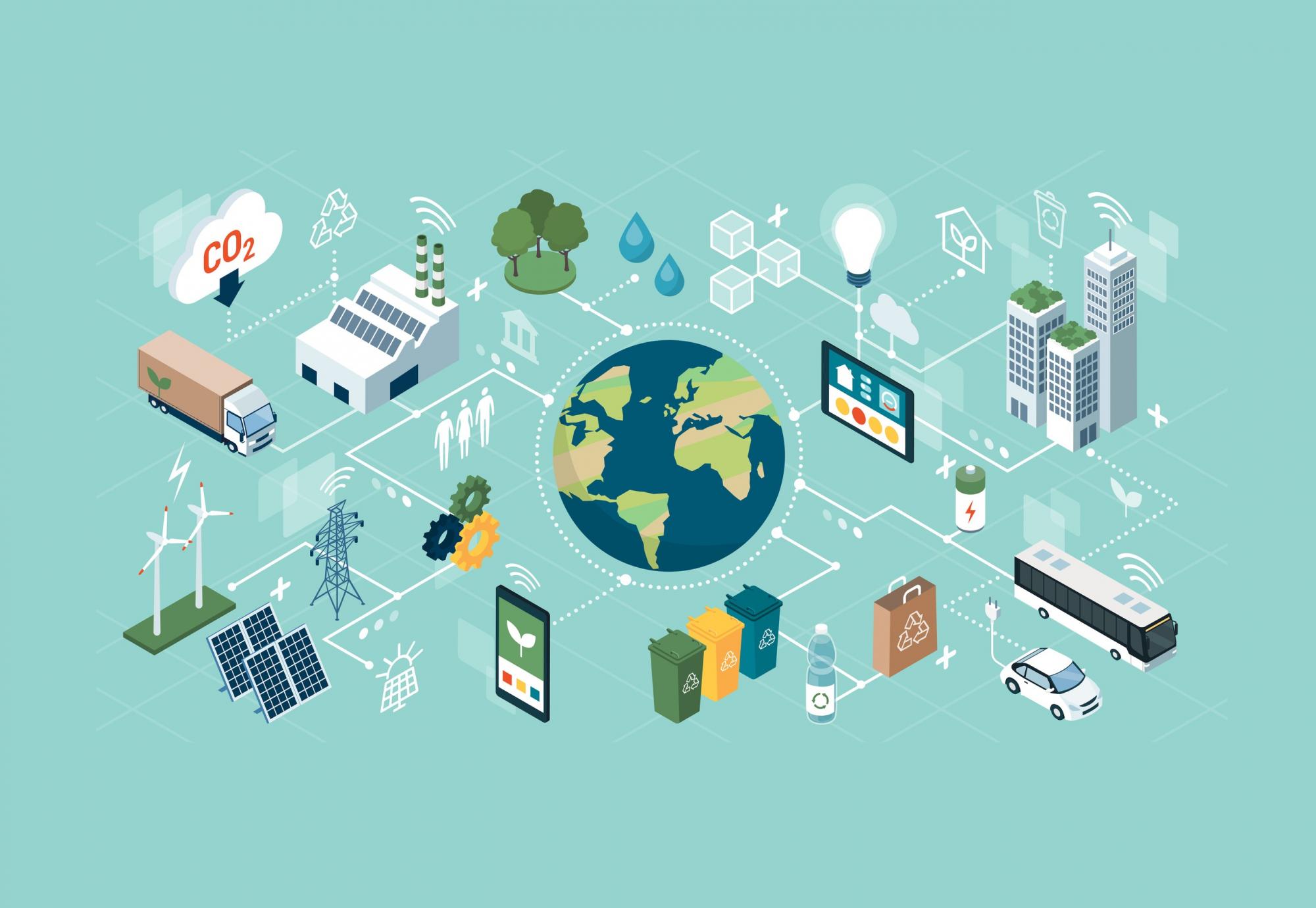 Global climate change illustration