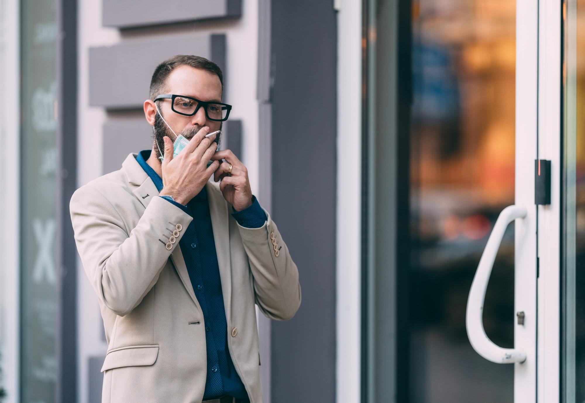 Man smoking a cigarette