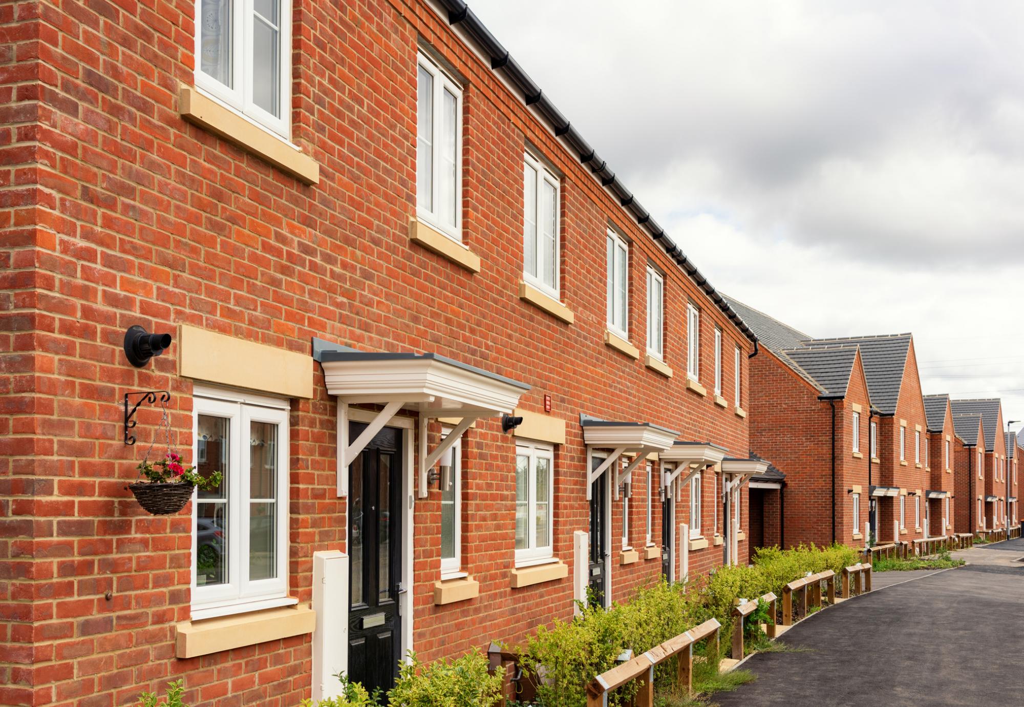 Picture of new build houses on an estate.