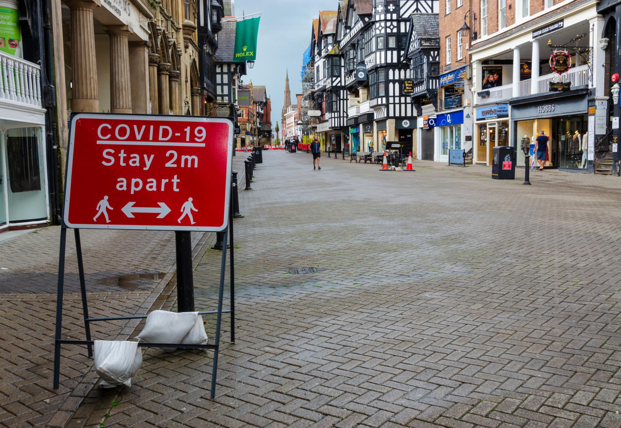 2m Social Distancing Sign on High Street