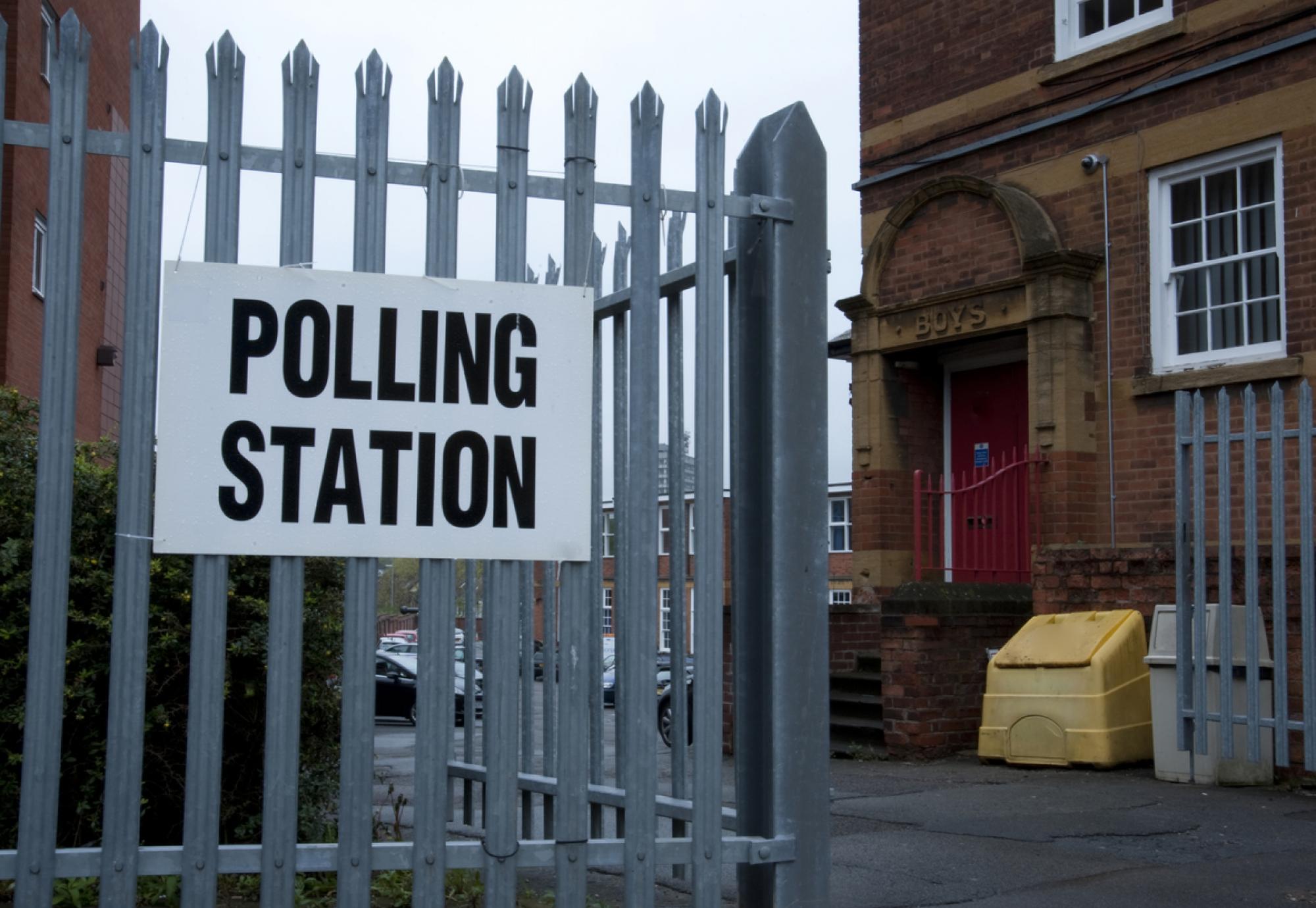 Polling station on election day. 