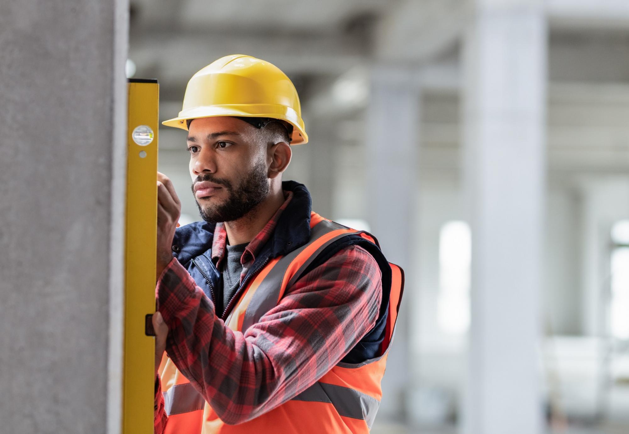 Workman on a construction site