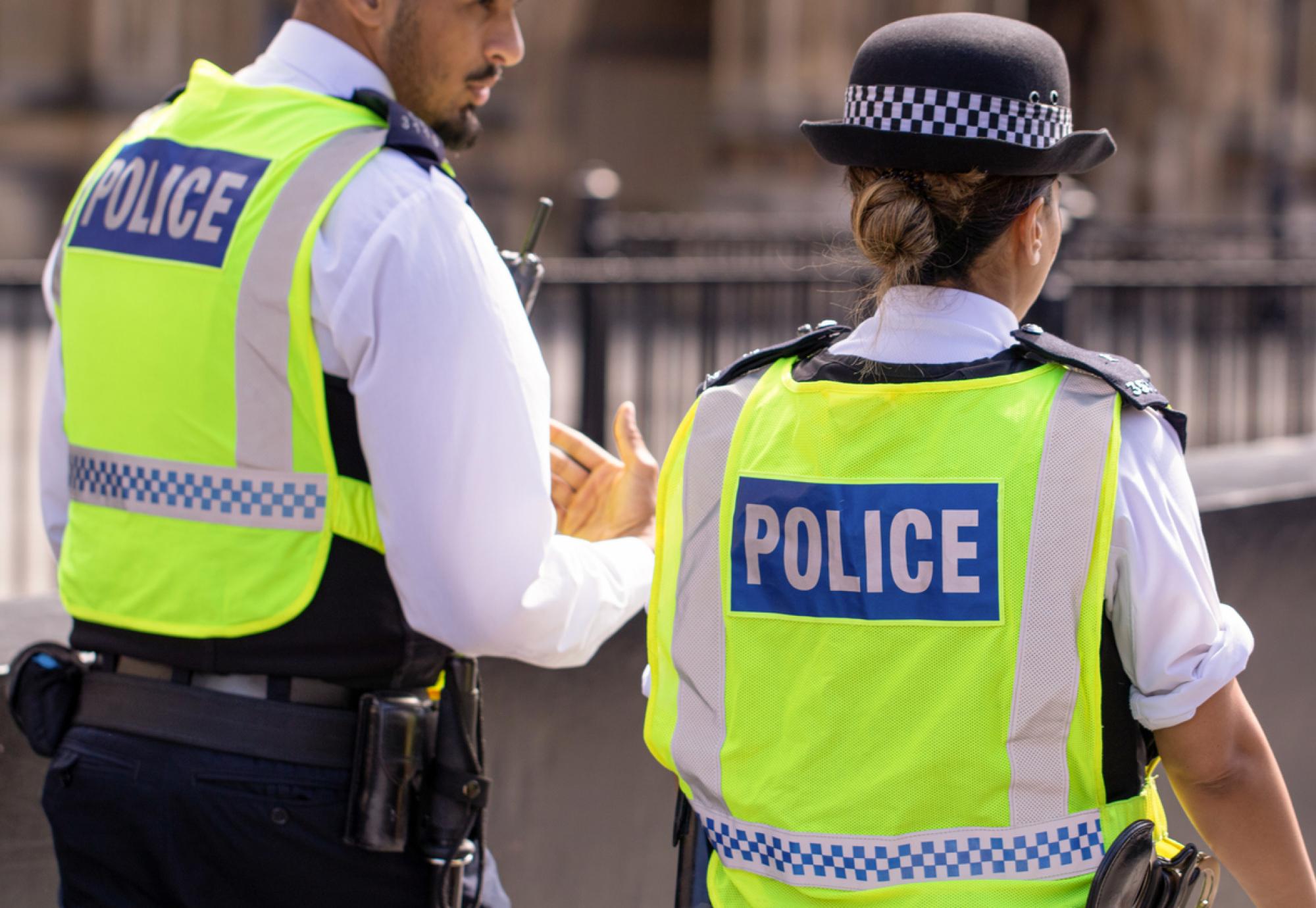 Two UK police officers on duty