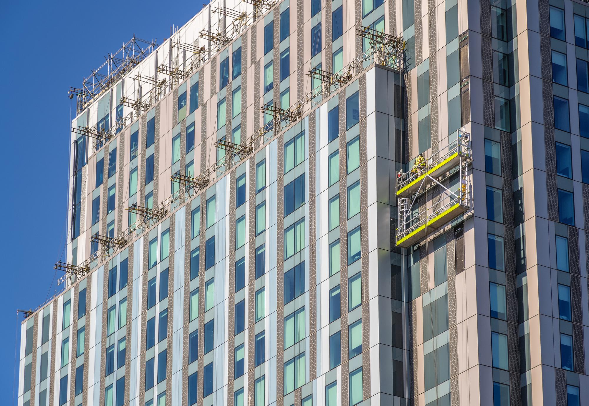 Cladding on building