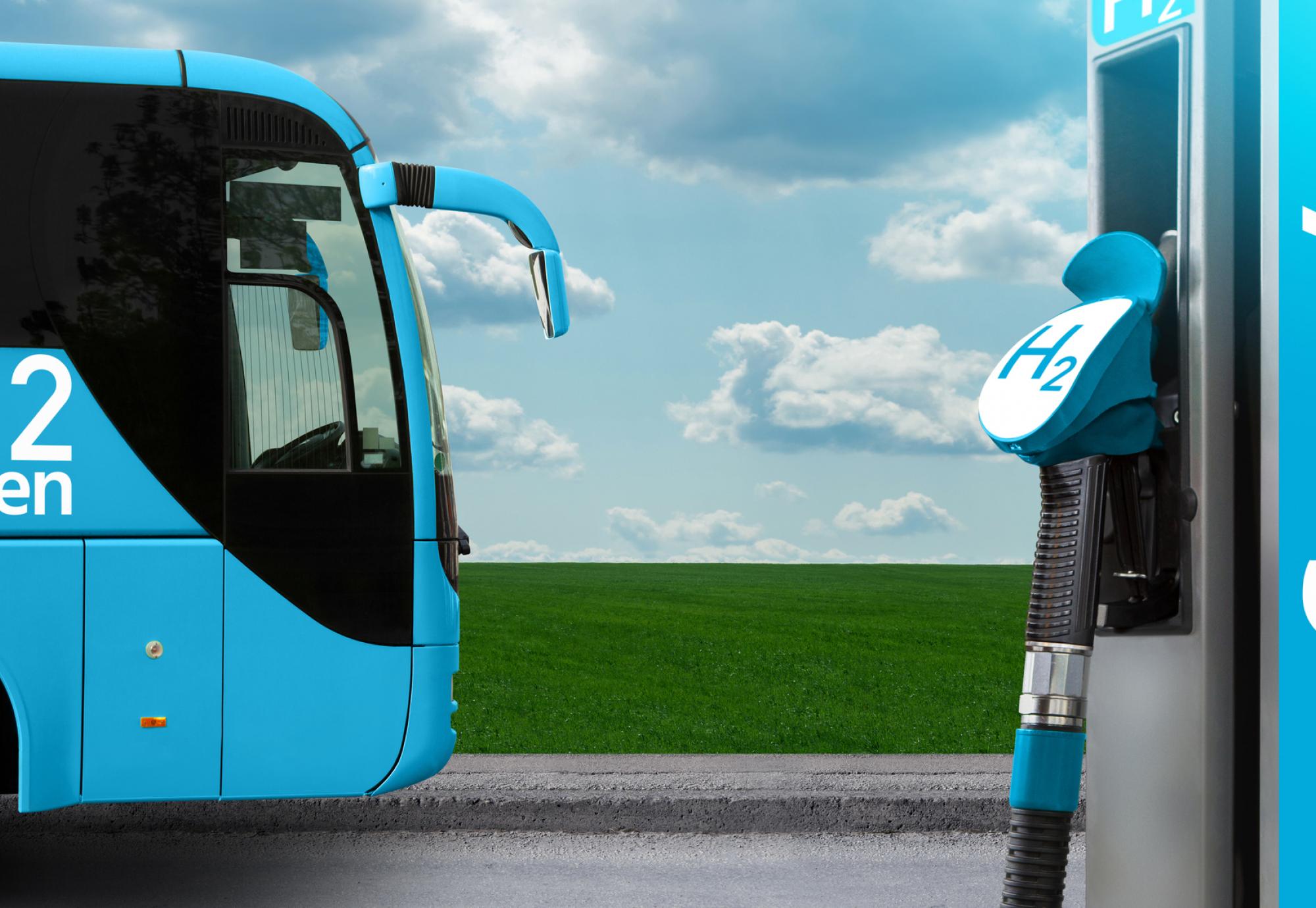 Hydrogen bus and charging point