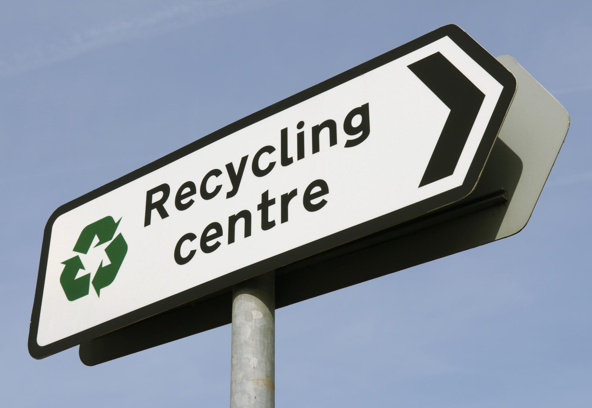 Recycling centre sign