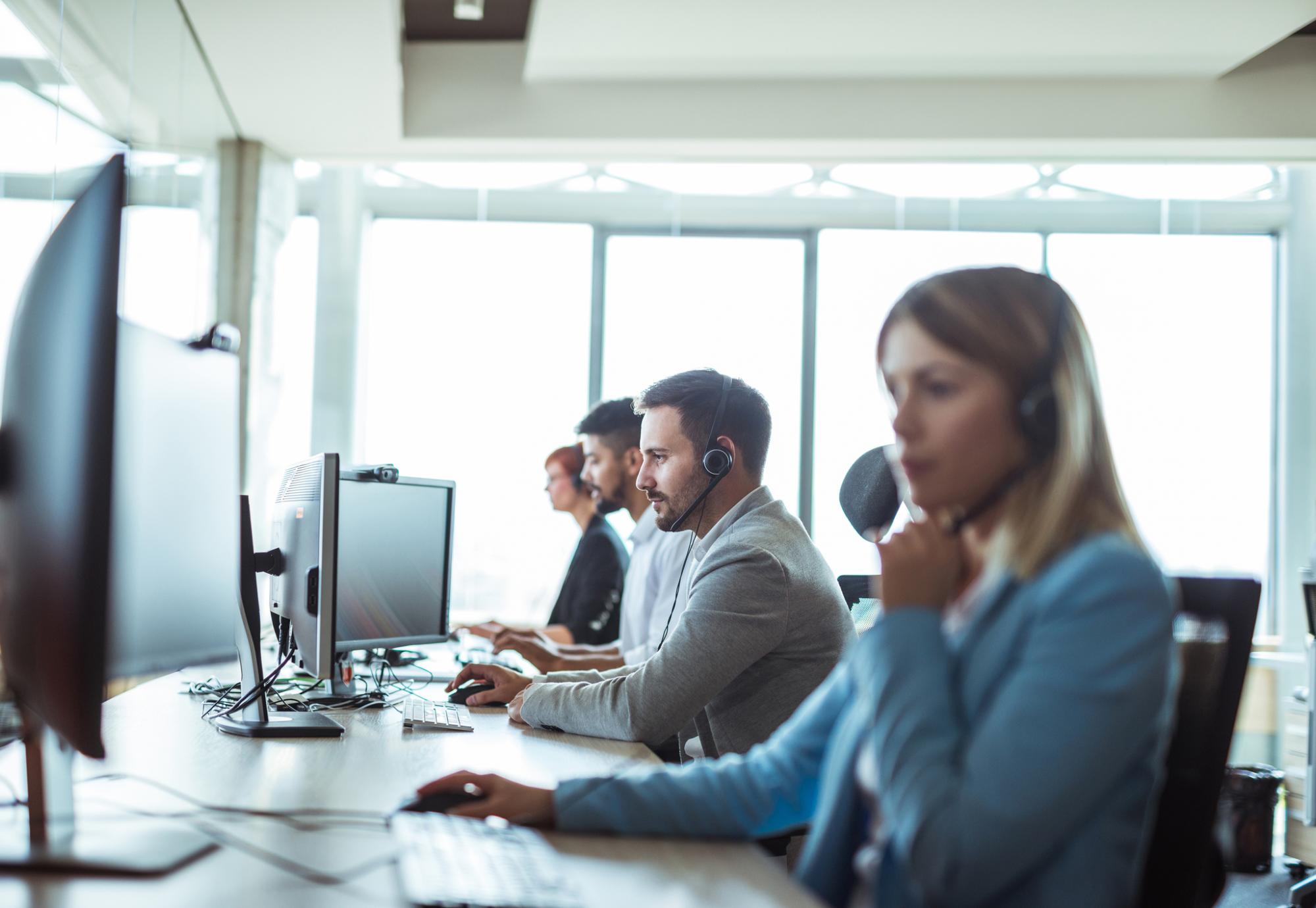 Colleagues in a call centre