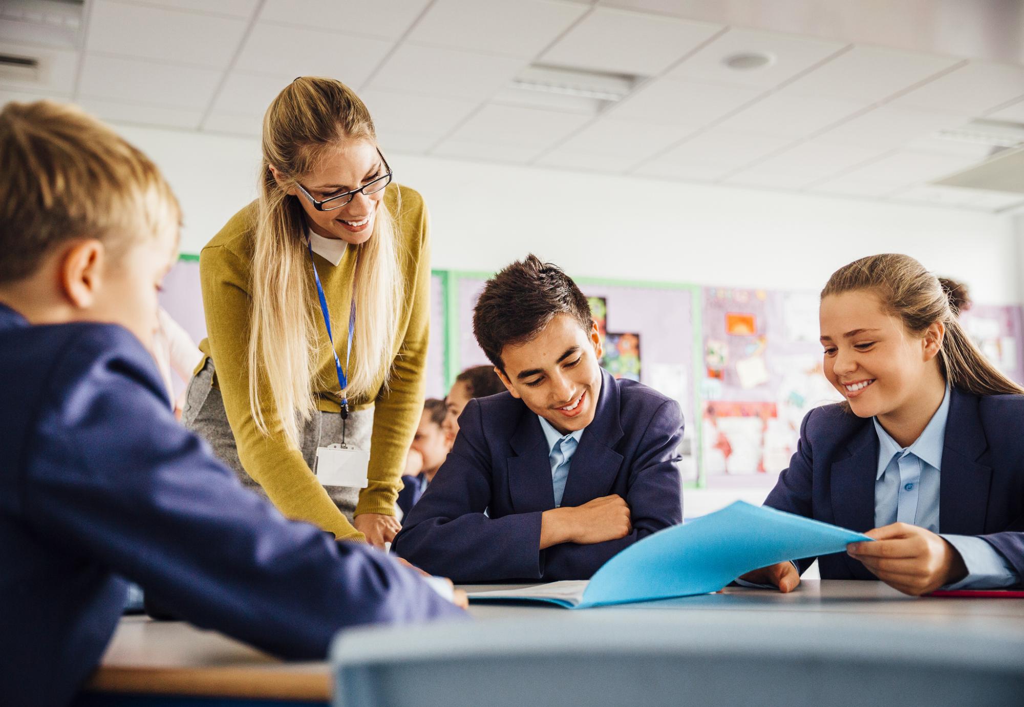 Teacher and pupils