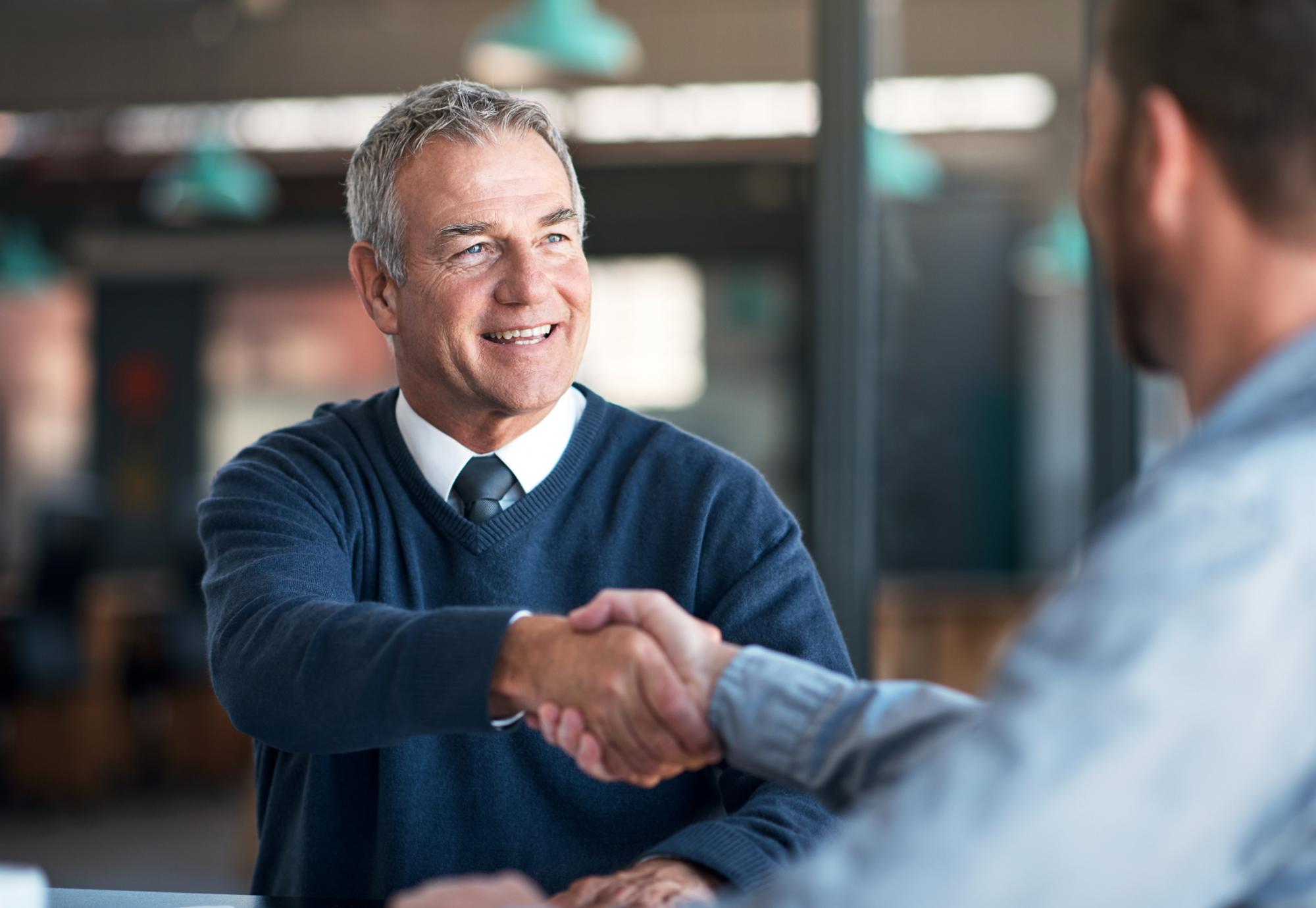 Male businessman in a meeting with a colleague