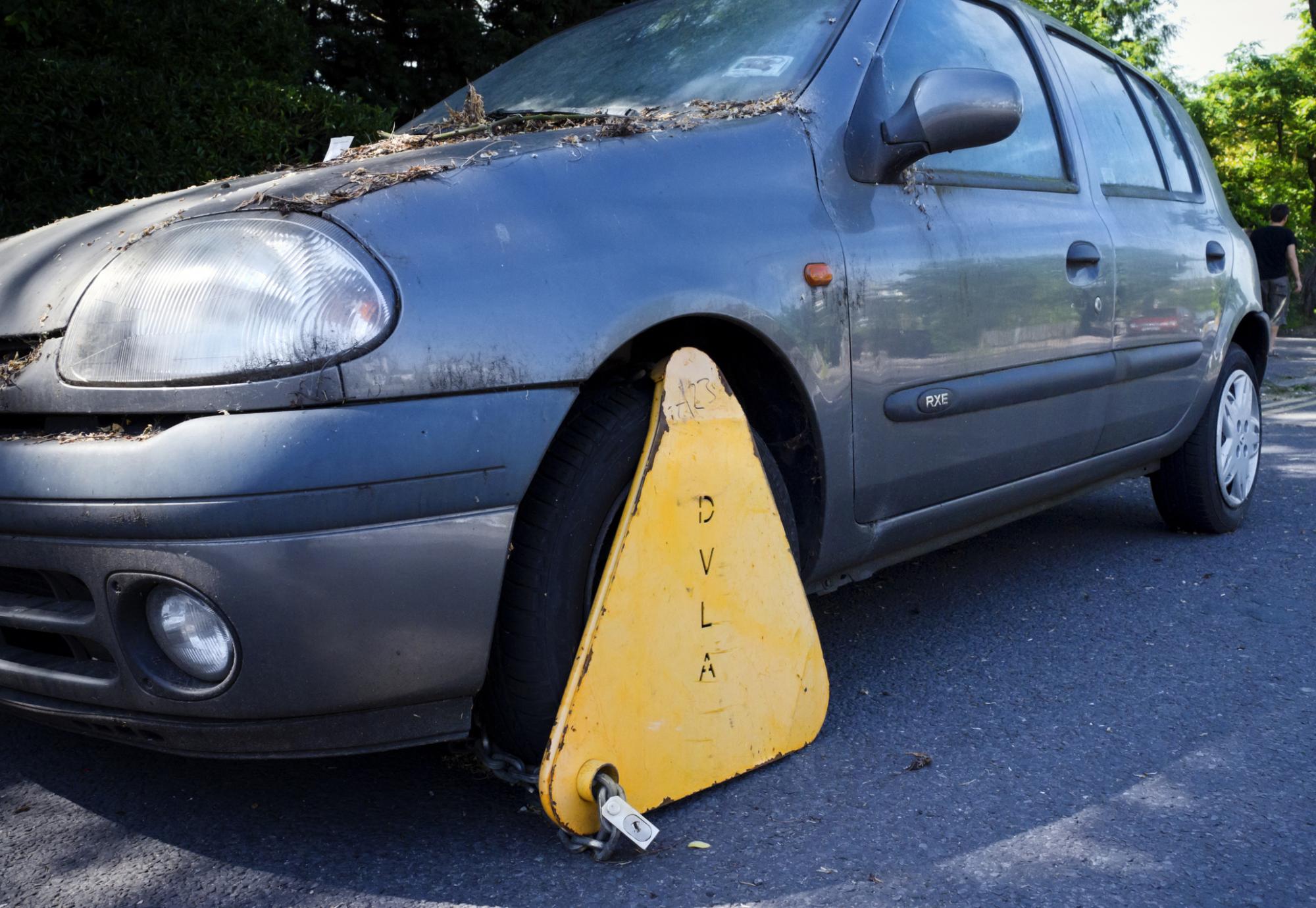 Car clamped