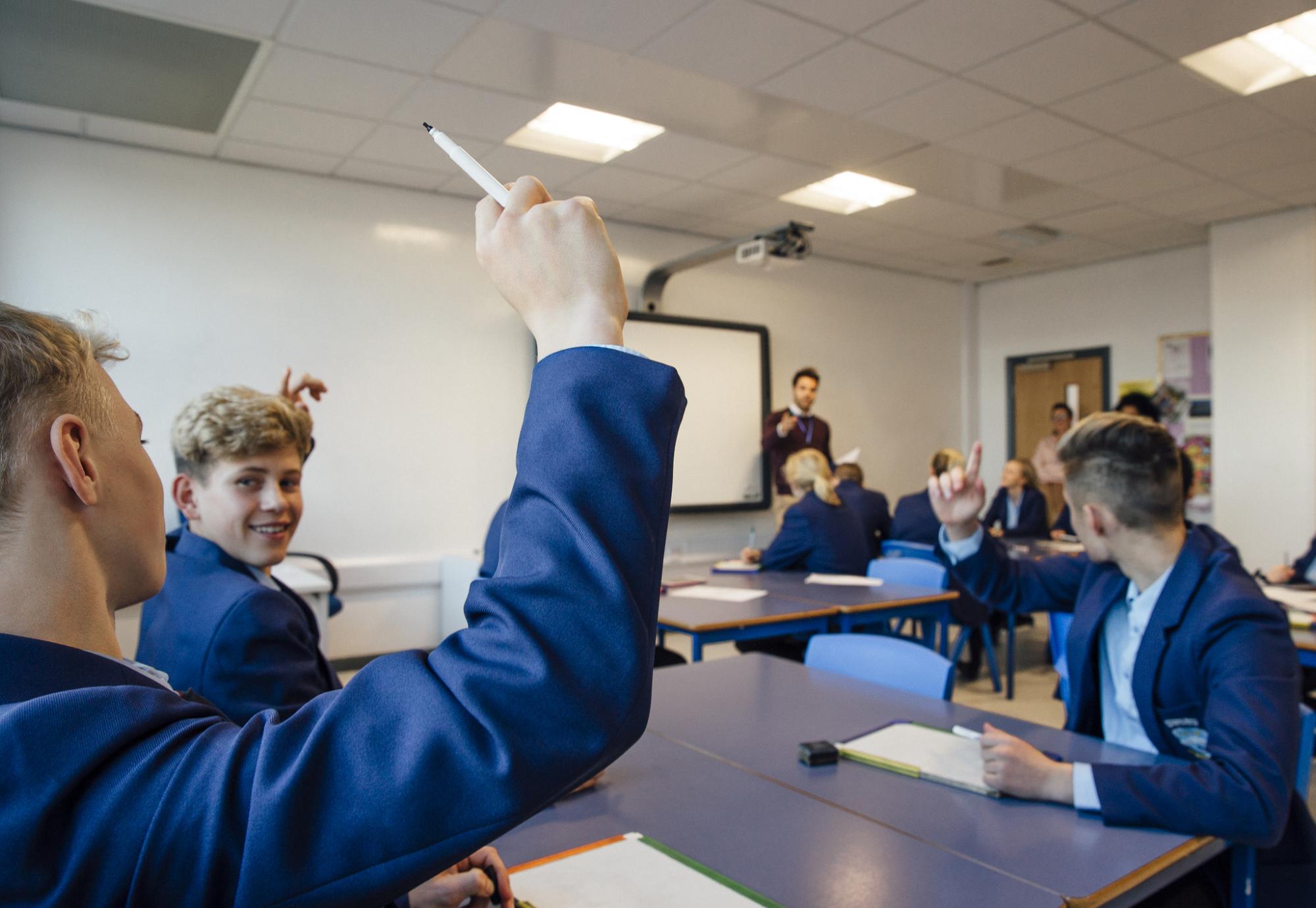 High school pupils in classroom 