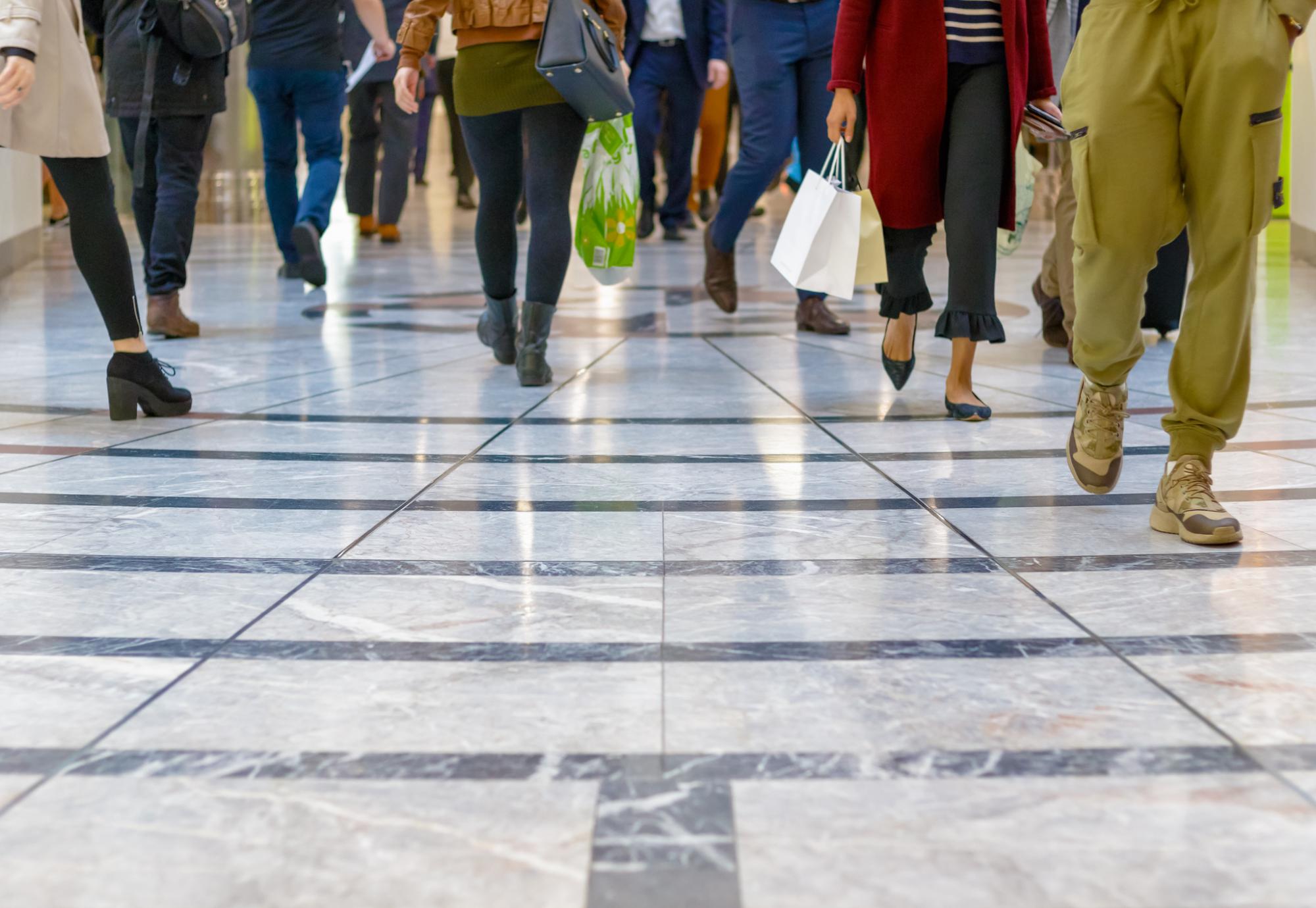 People walking in a shopping centre