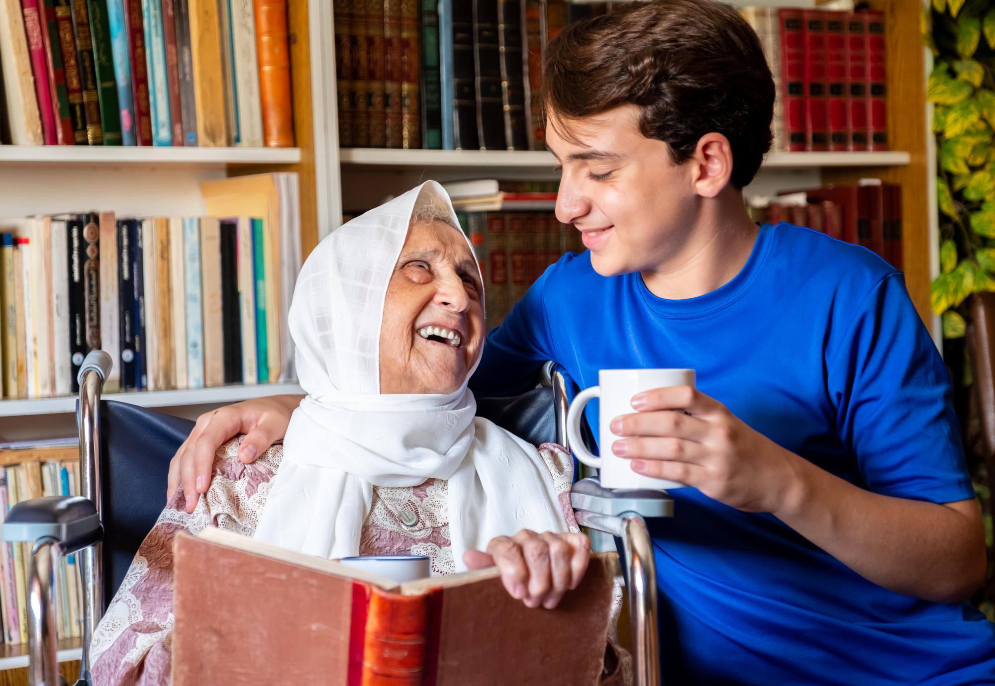 Grandmother and grandson