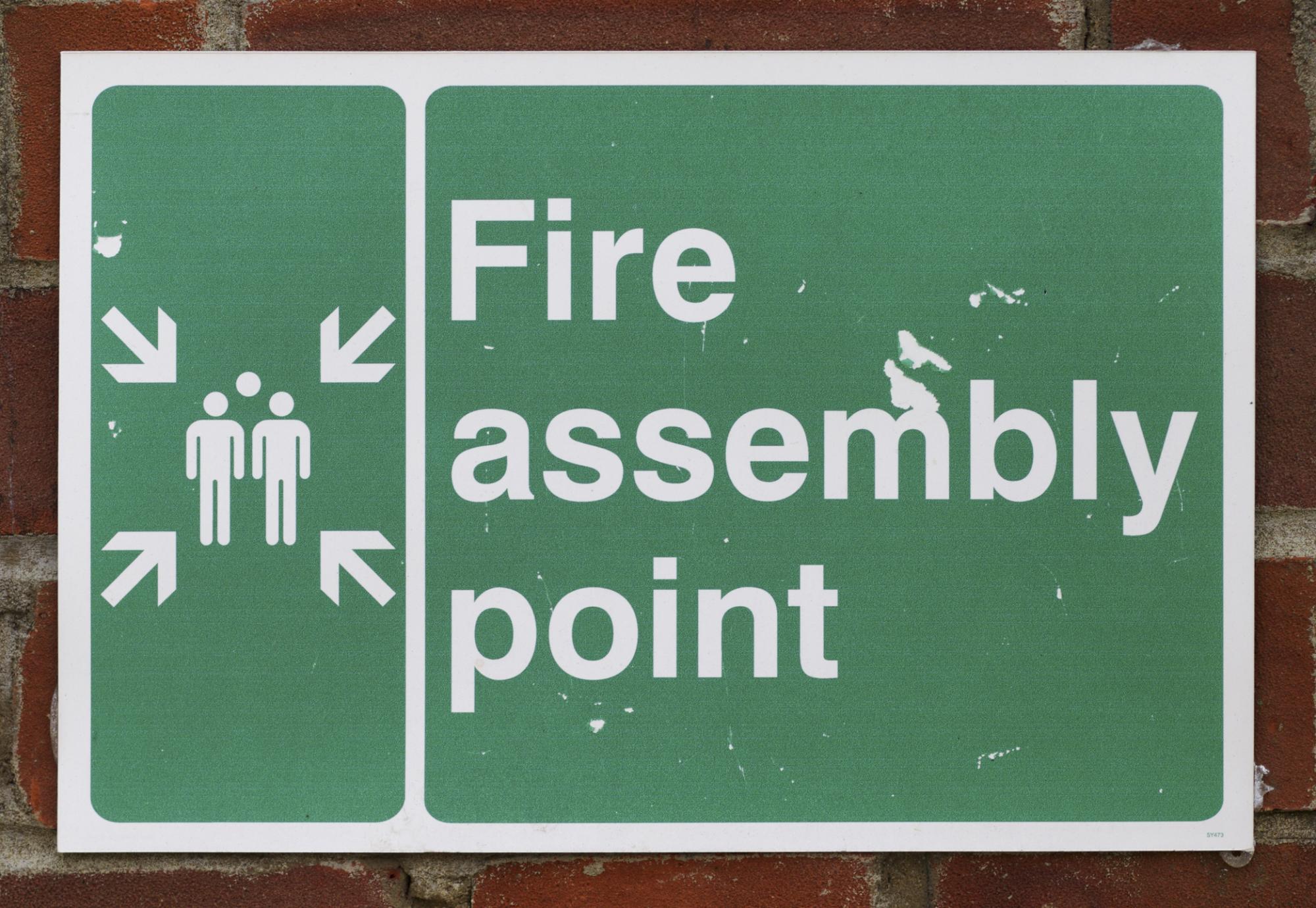 Fire assembly point sign