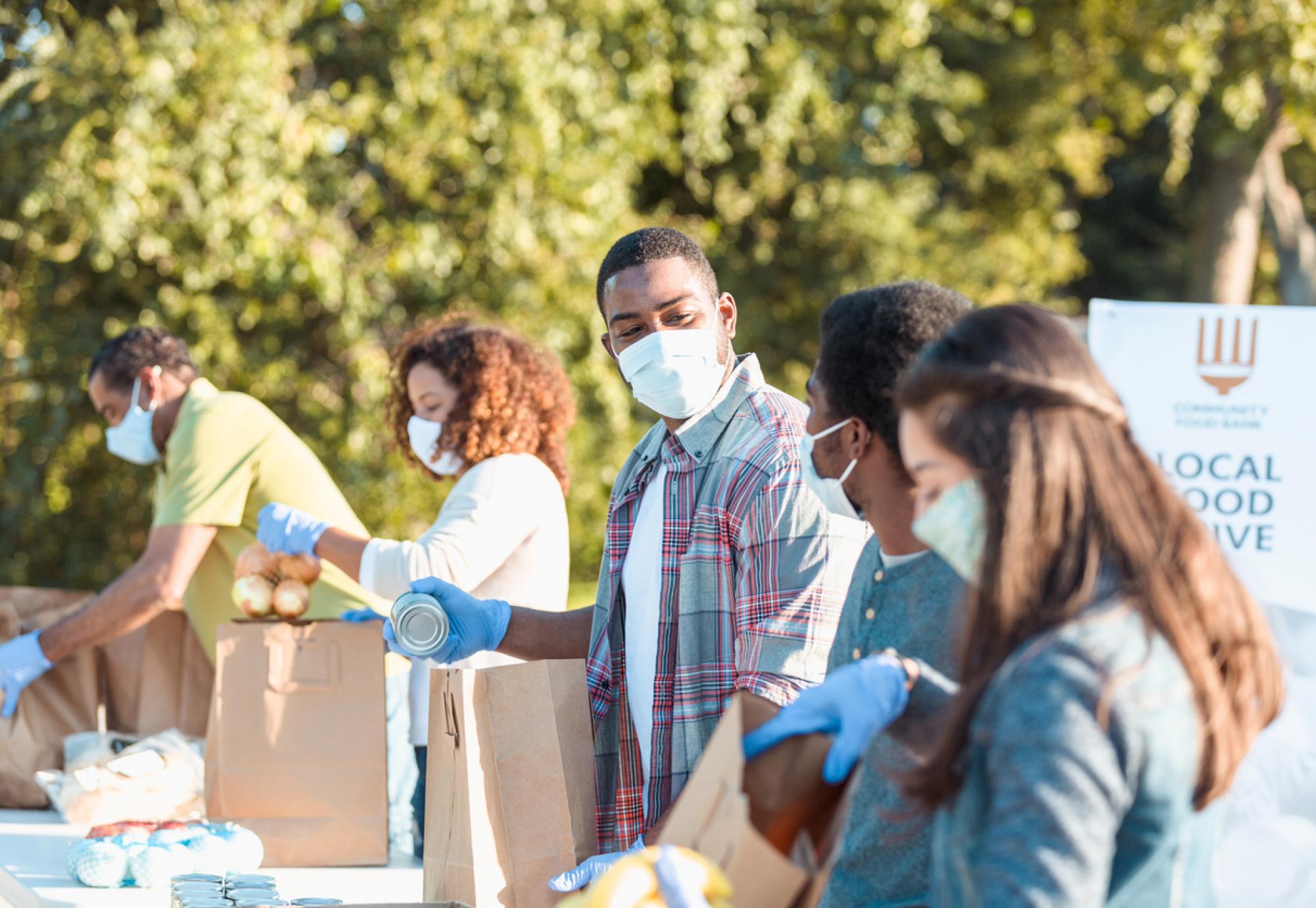 Food bank volunteers