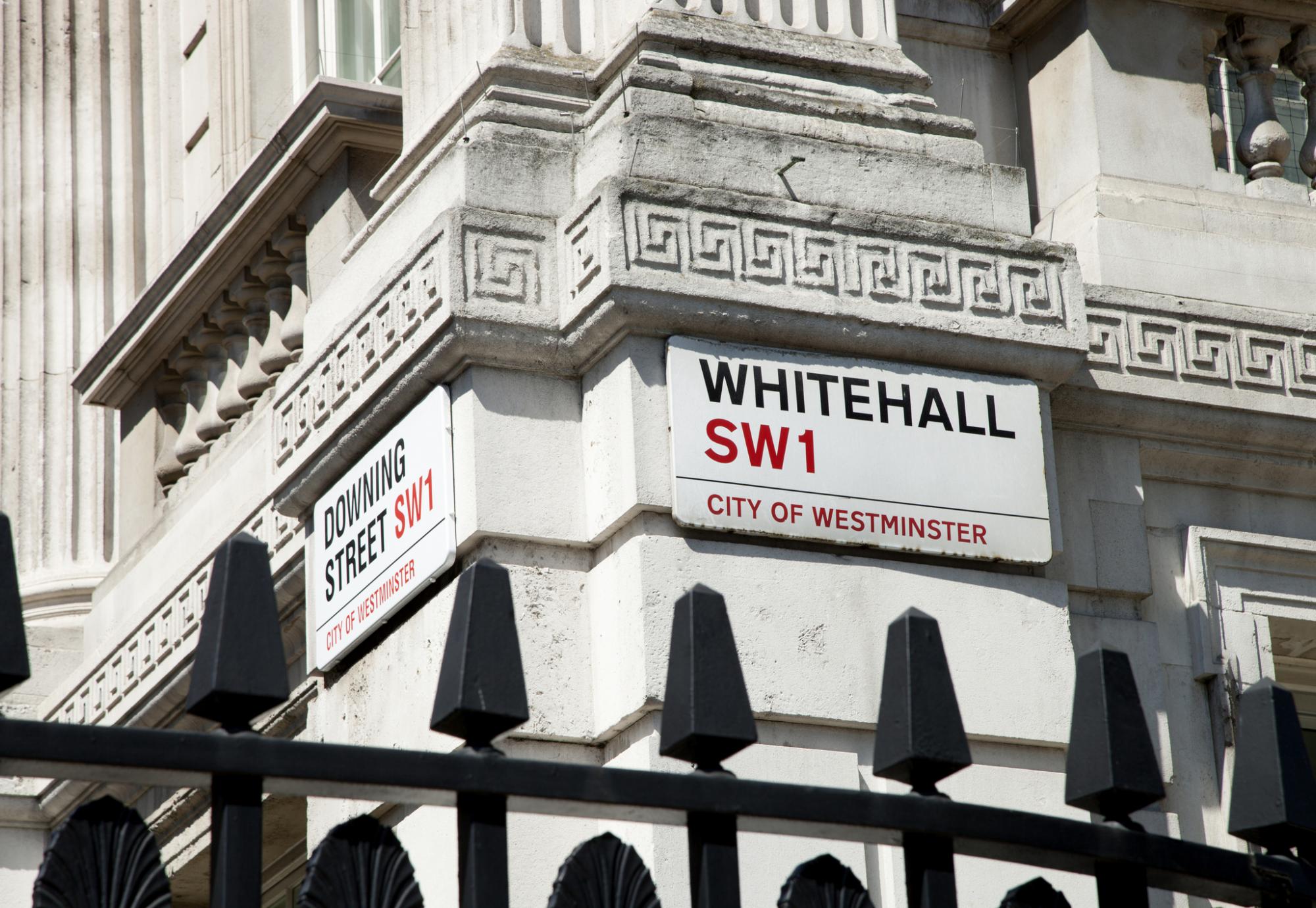 Downing Street/Whitehall street signs