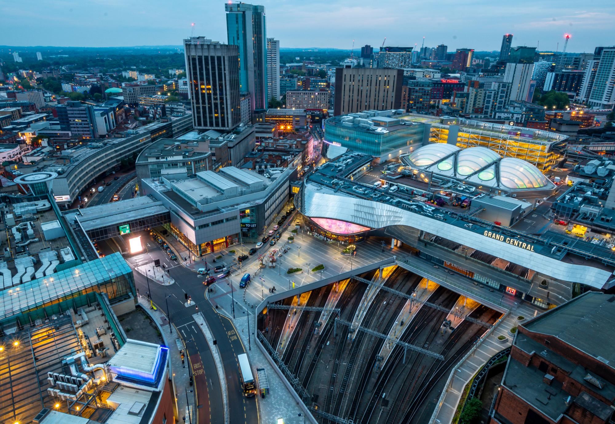 Aerial shot of Birmingham