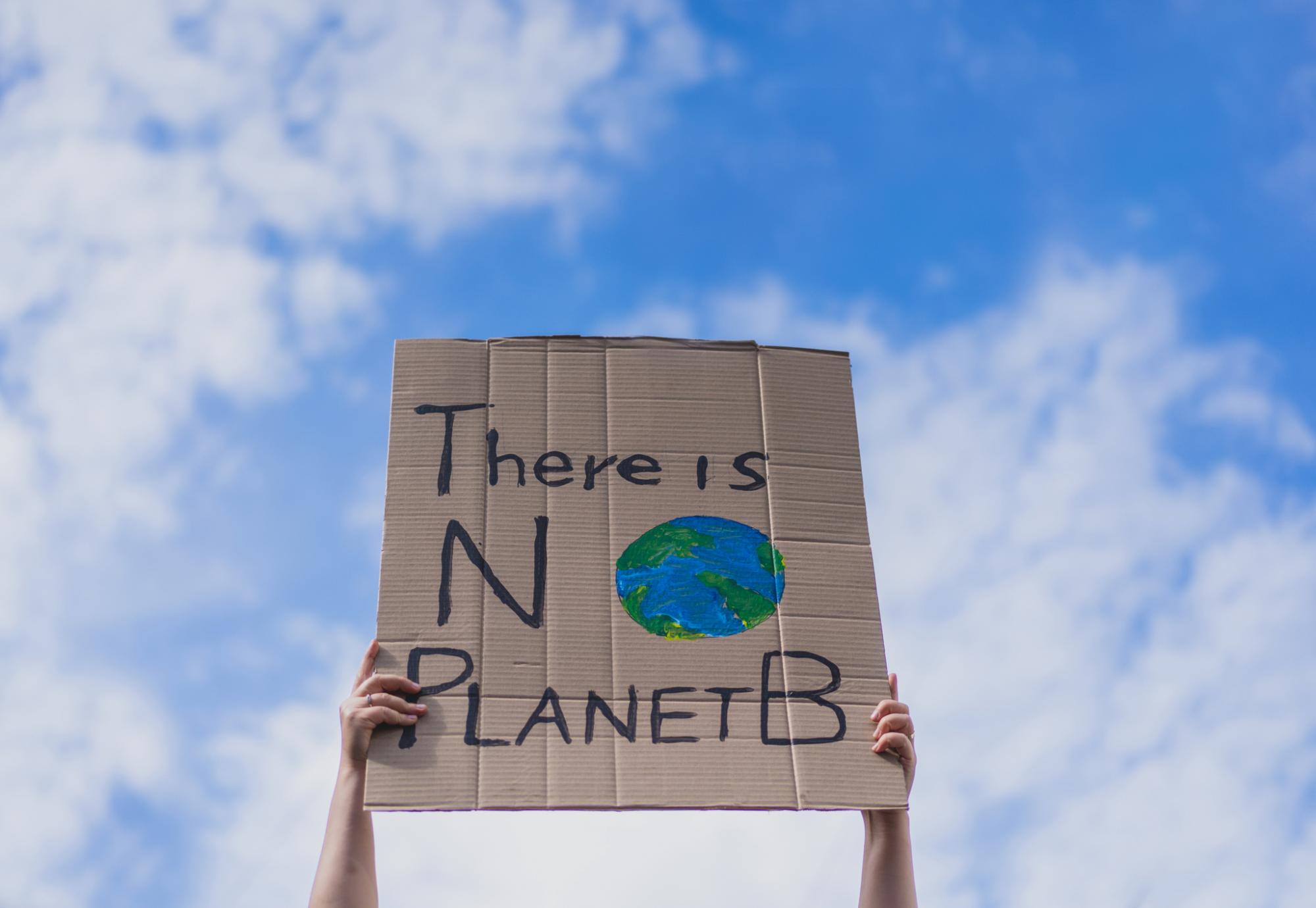 Climate protest sign