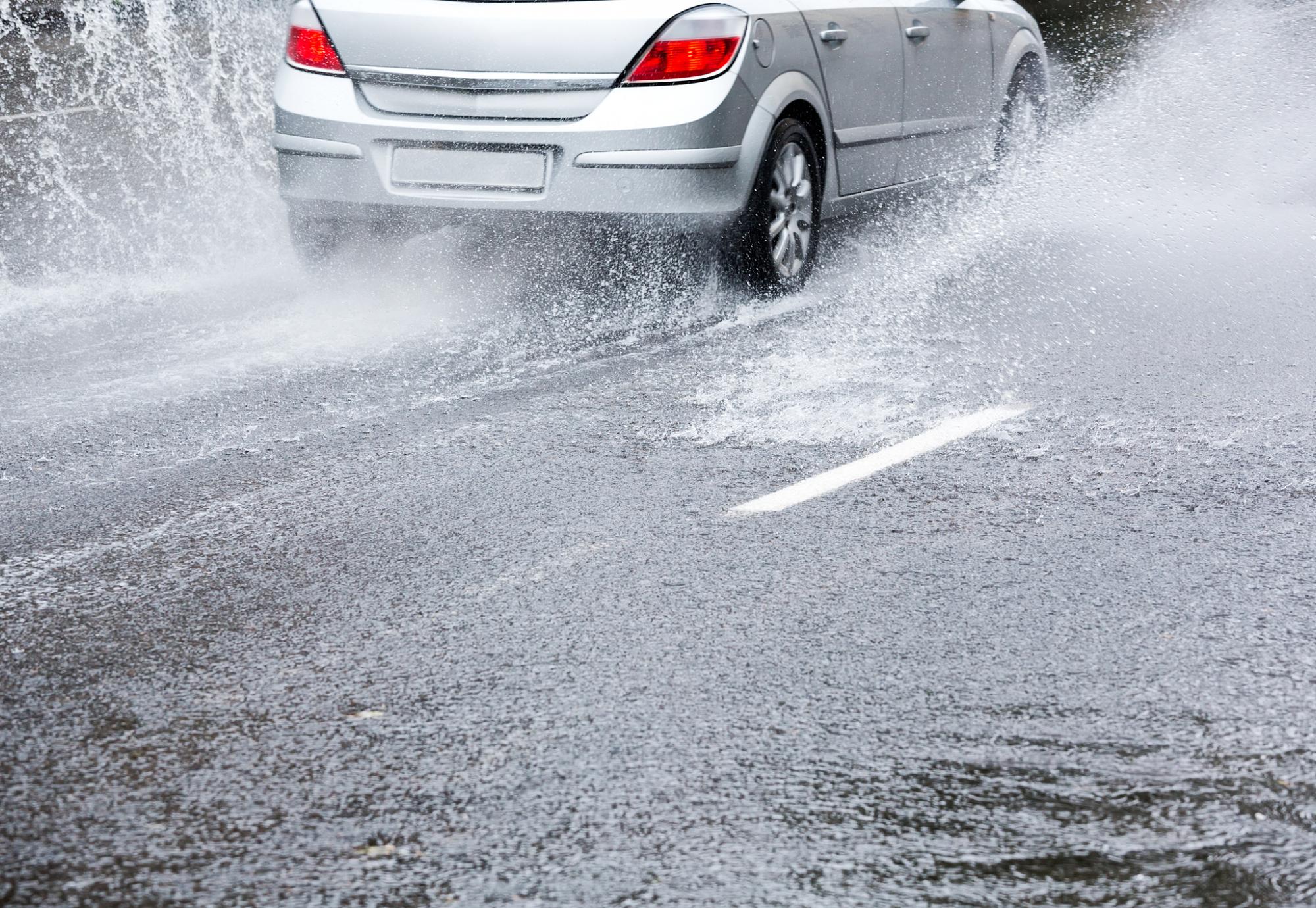 Rain on road