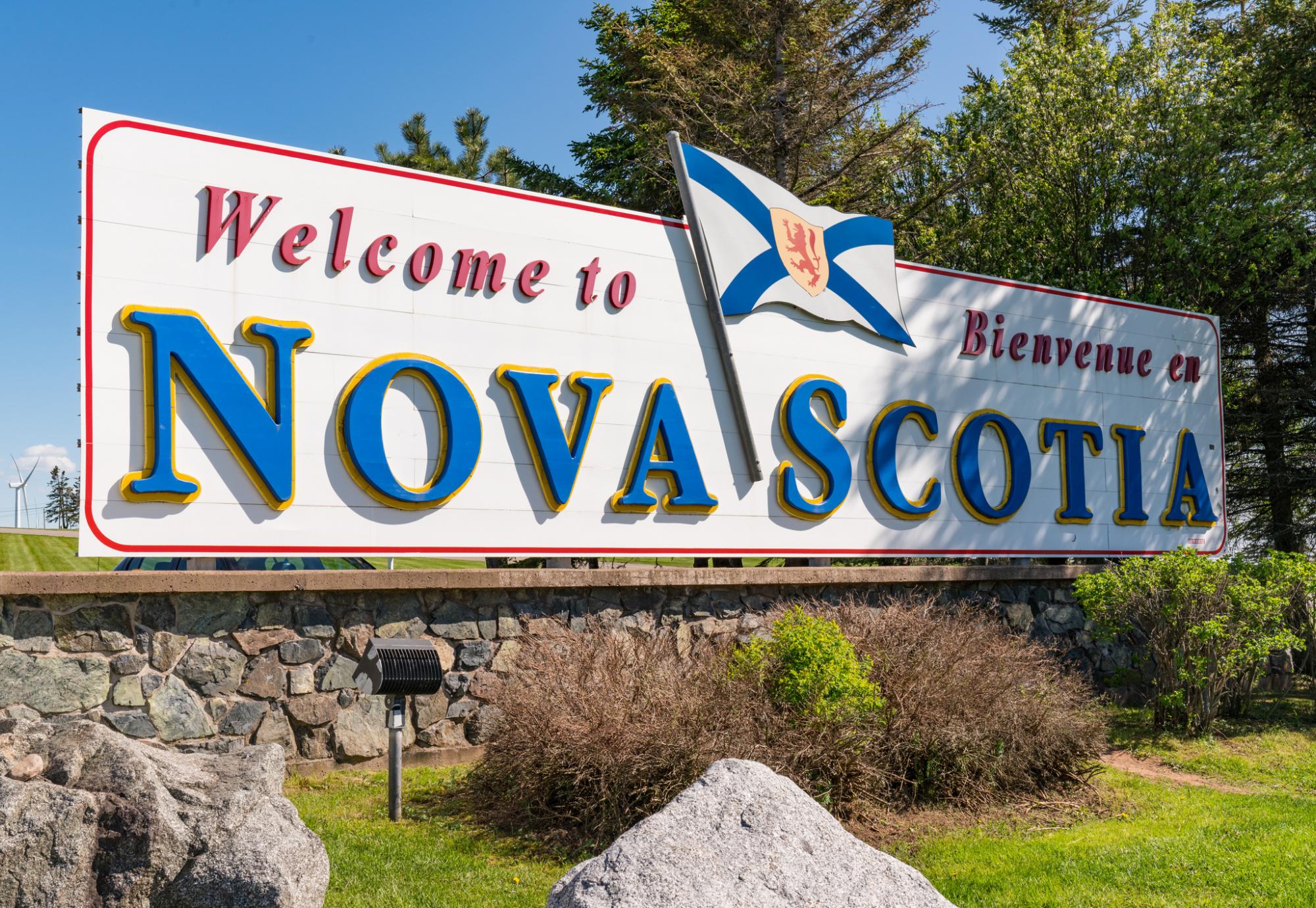 Nova Scotia welcome sign