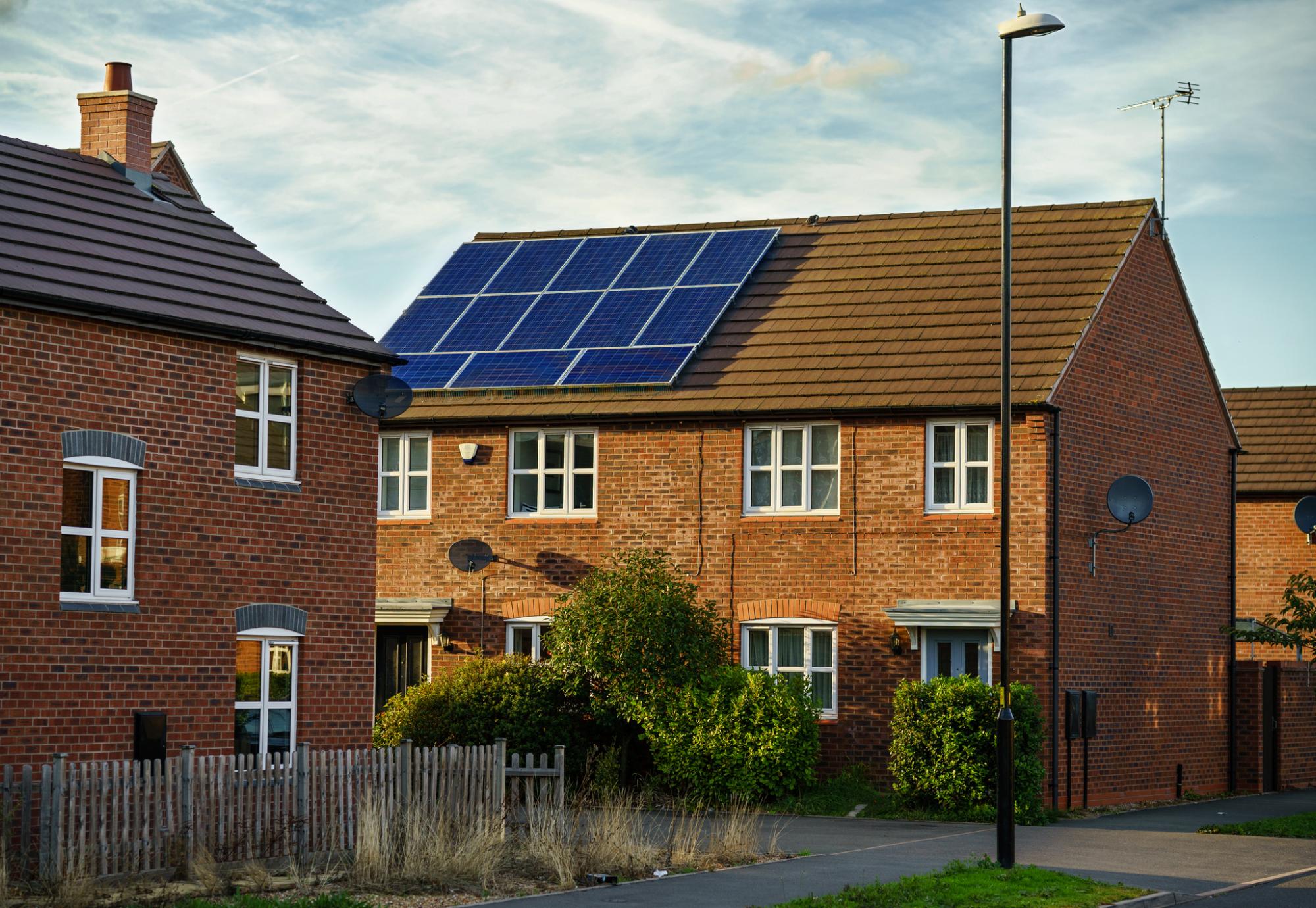 Solar panel on house