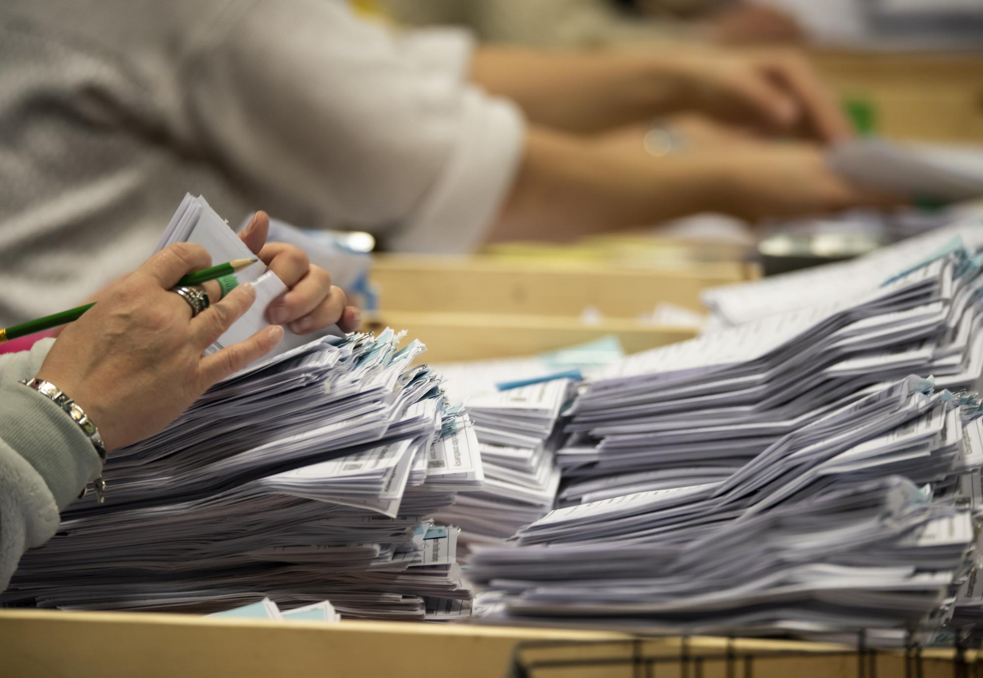 Ballot papers being counted